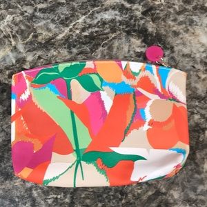 Ipsy Glam Travel Bag Zippered Cosmetic Floral Plants Pouch Vibrant Colors